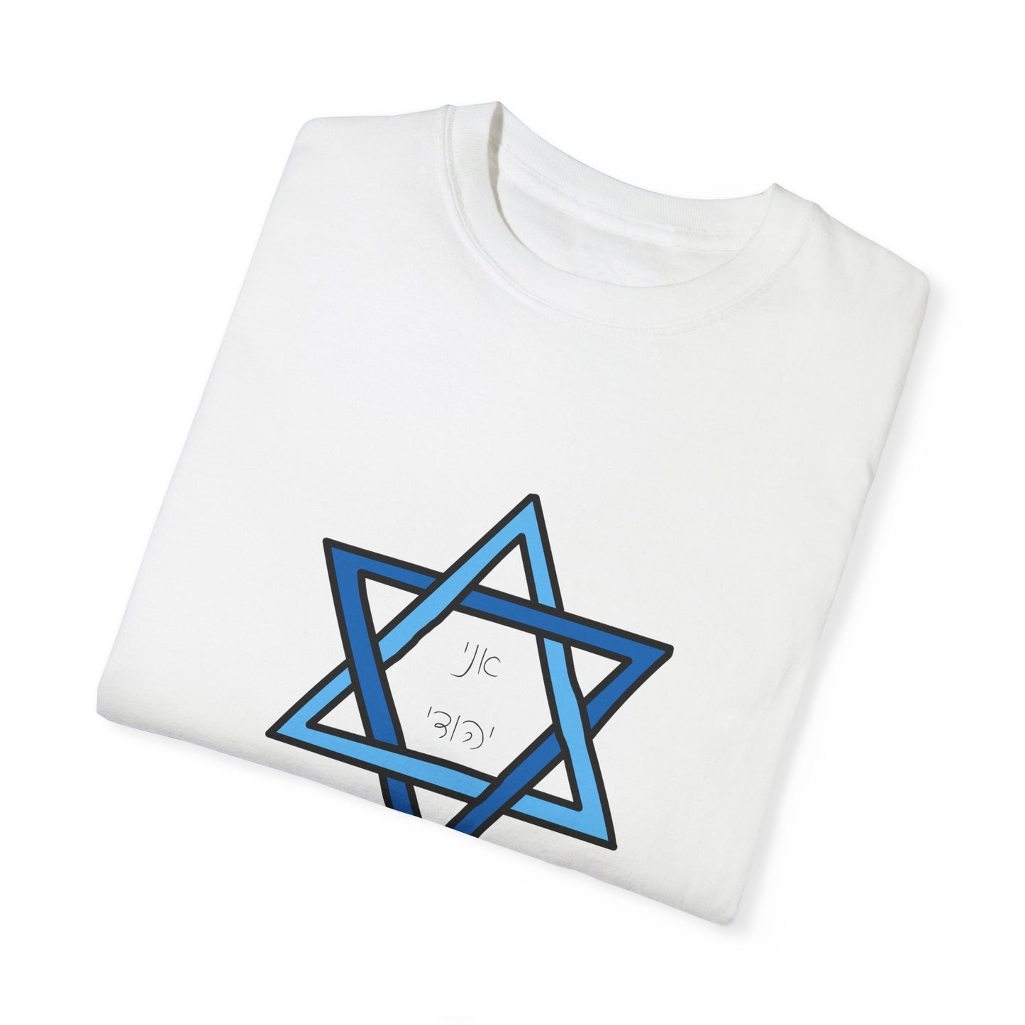 Ani Yehudi Blue & White Star Unisex Garment-Dyed T-shirt