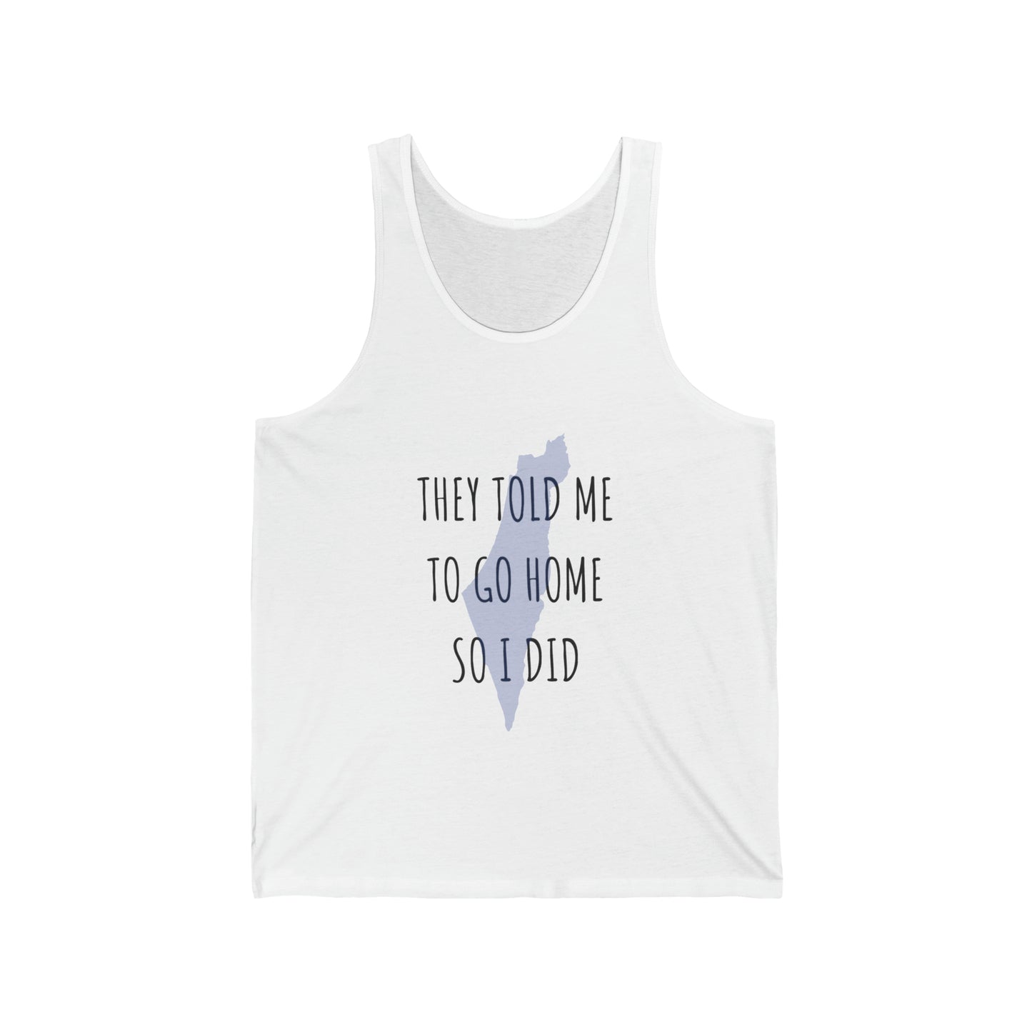 They Told Me to Go Home Unisex Jersey Tank