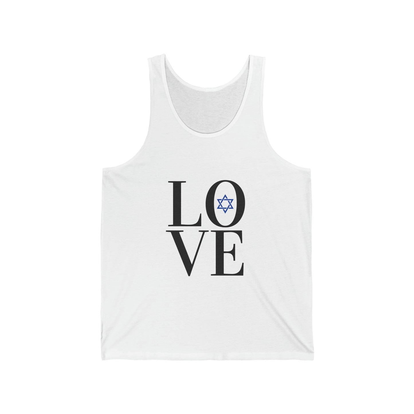 LOVE with Blue Star Unisex Jersey Tank