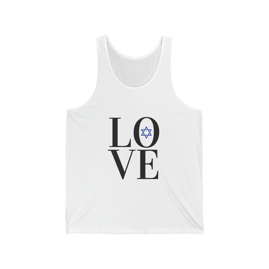 LOVE with Blue Star Unisex Jersey Tank