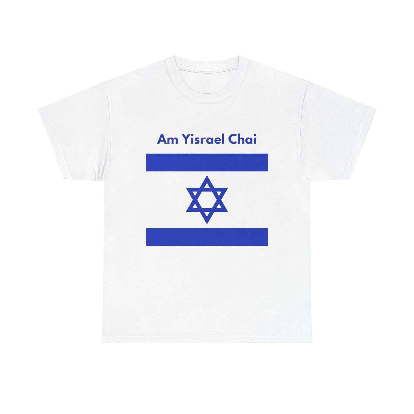 Am Yisrael Chai Flag English Unisex Heavy Cotton Tee